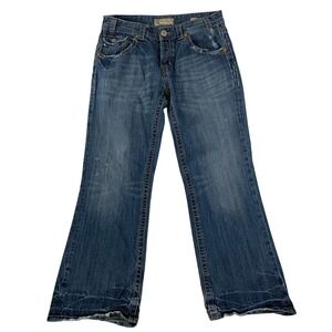 Mek Denim Men's Key West Boot Cut Jeans Distressed Medium Wash Blue 34x31